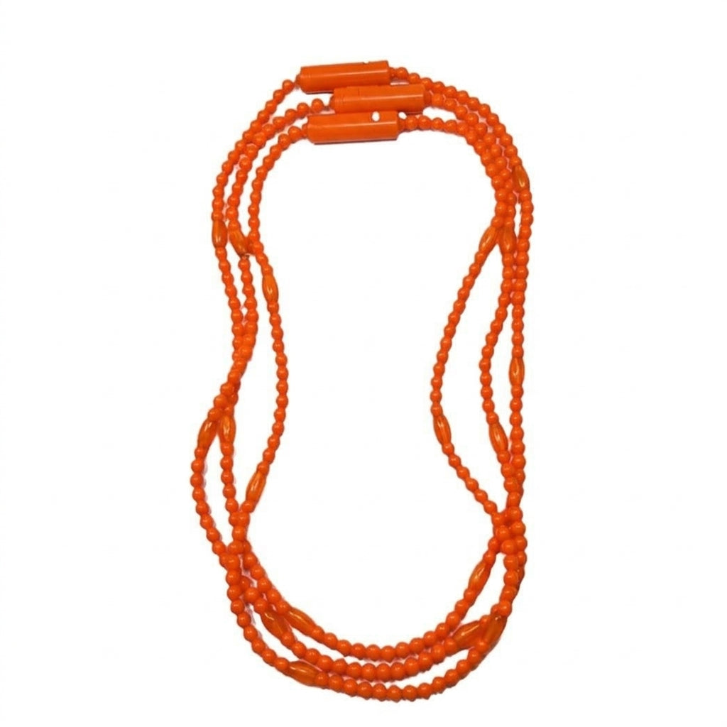 Glowing LED Bead Necklace with 3 Modes of Flasing Light - Orange Colour-3