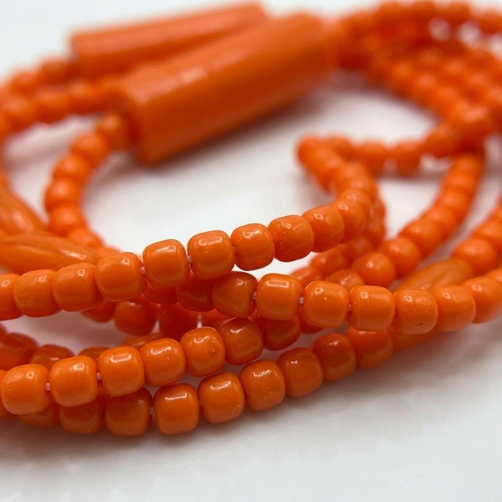 Glowing LED Bead Necklace with 3 Modes of Flasing Light - Orange Colour-8