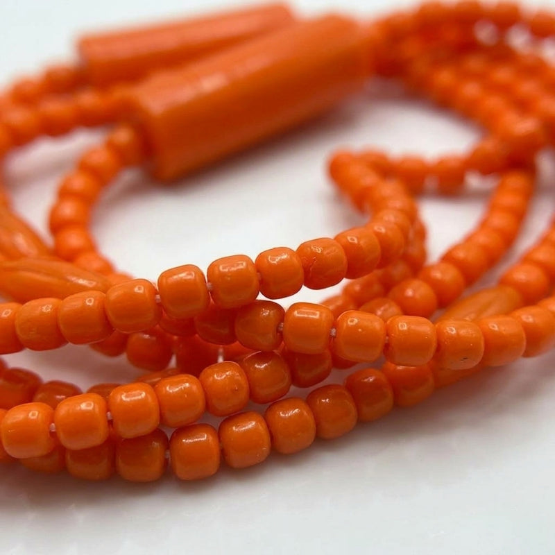Glowing LED Bead Necklace with 3 Modes of Flasing Light - Orange Colour-8