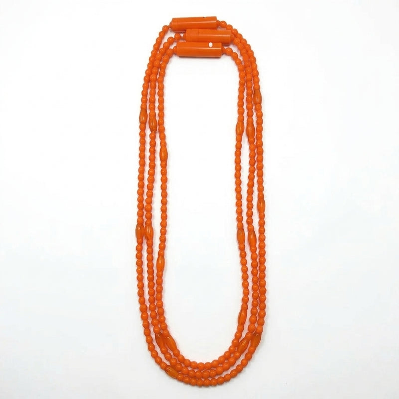 Glowing LED Bead Necklace with 3 Modes of Flasing Light - Orange Colour-6