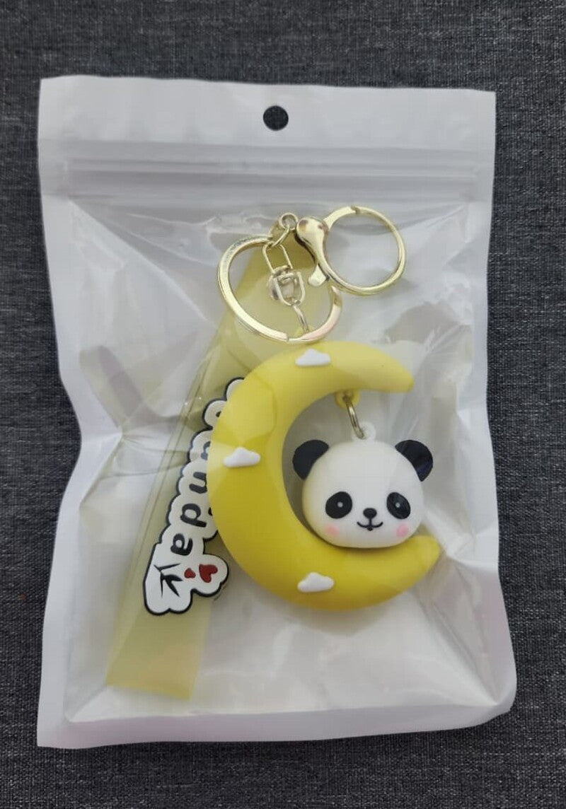 Cartoon Panda Crecent - Bag Charm with Wrist Strap Keychain-2
