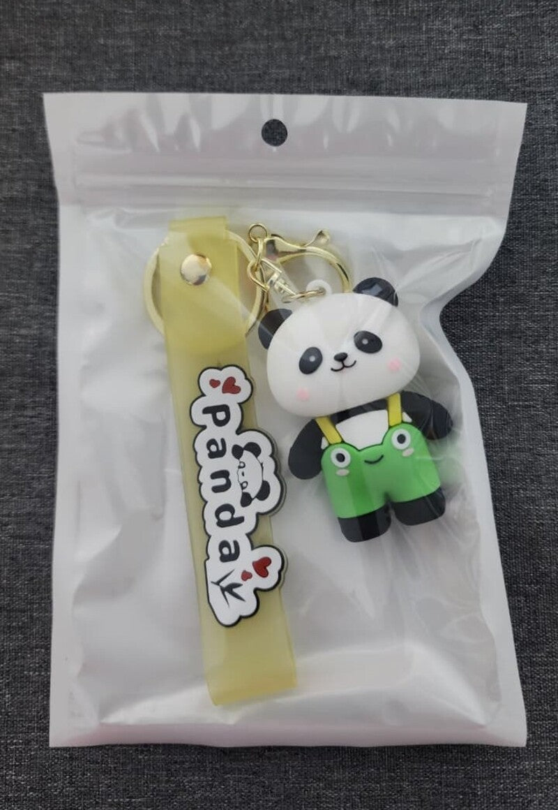 Cartoon Panda Green Pant - Bag Charm with Wrist Strap Keychain