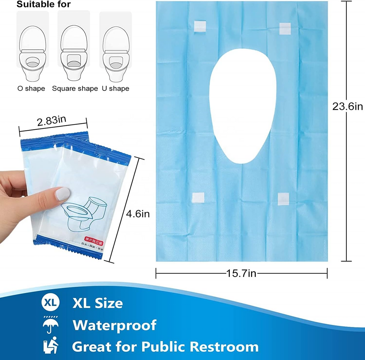 Disposable Toilet Seat Covers 1ptk / 4pcs, Single-Use Hygienic Toilet Seat Protector for Travel, Public Restrooms, Office & Home-2