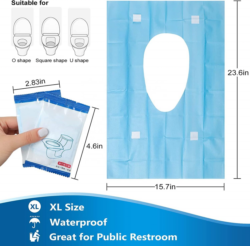 Disposable Toilet Seat Covers 1ptk / 4pcs, Single-Use Hygienic Toilet Seat Protector for Travel, Public Restrooms, Office & Home-2