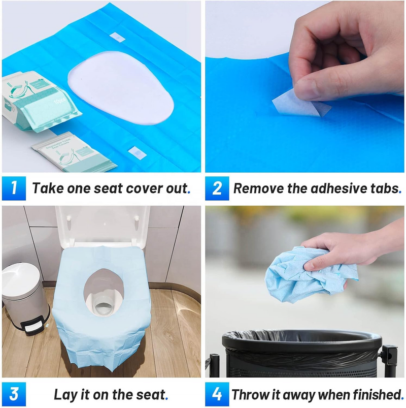 Disposable Toilet Seat Covers 1ptk / 4pcs, Single-Use Hygienic Toilet Seat Protector for Travel, Public Restrooms, Office & Home-5
