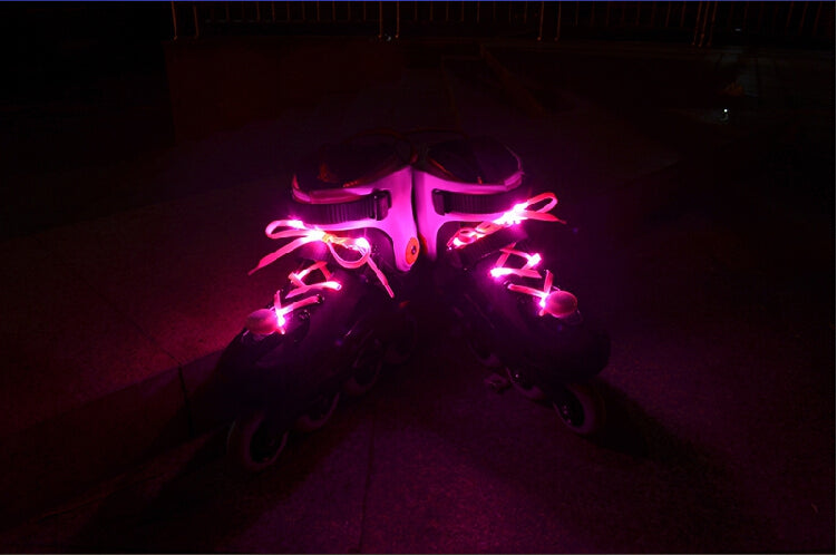 Glowing LED Shoe Lace Pink Colour - Flashing LED Shoelace with 3 Modes of Flasing Light for all.-4