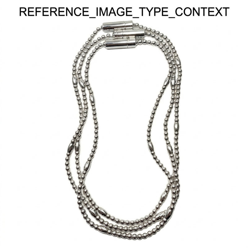 Glowing LED Bead Necklace with 3 Modes of Flasing Light - Silver Colour-7