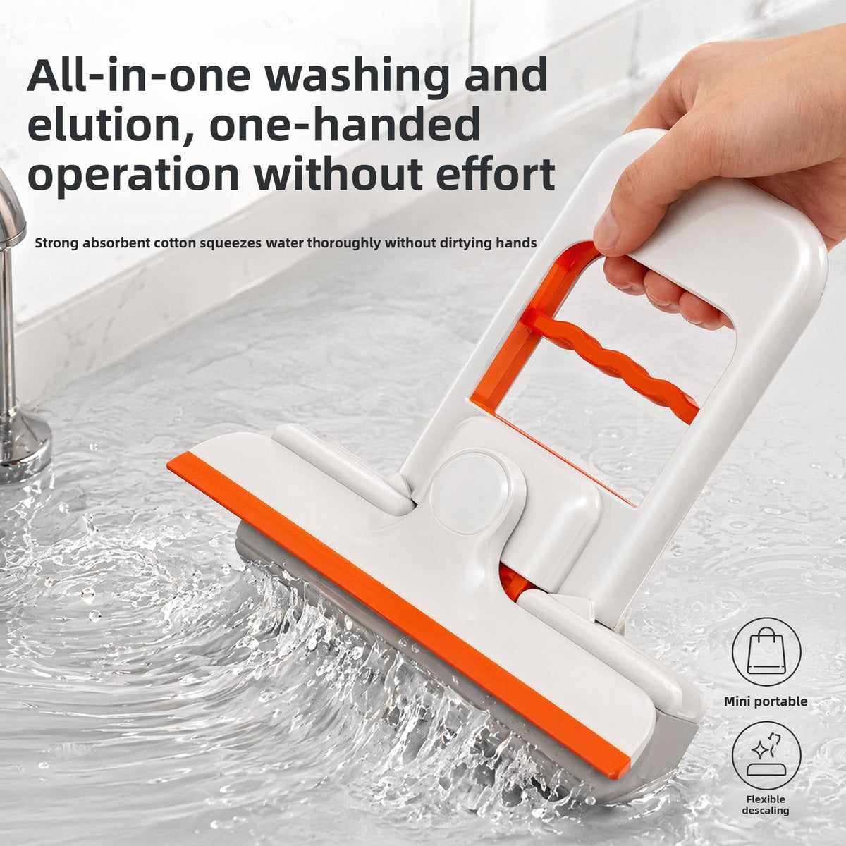 2-in-1 Foldable Sponge Mop + Tabletop Wiper-5