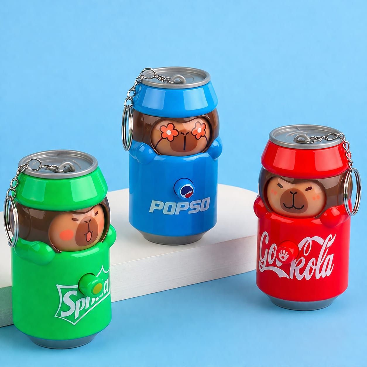 Soda Cans (Assorted) Keychain Fashion Drink Soda Bottle Keychain and Bag Charms