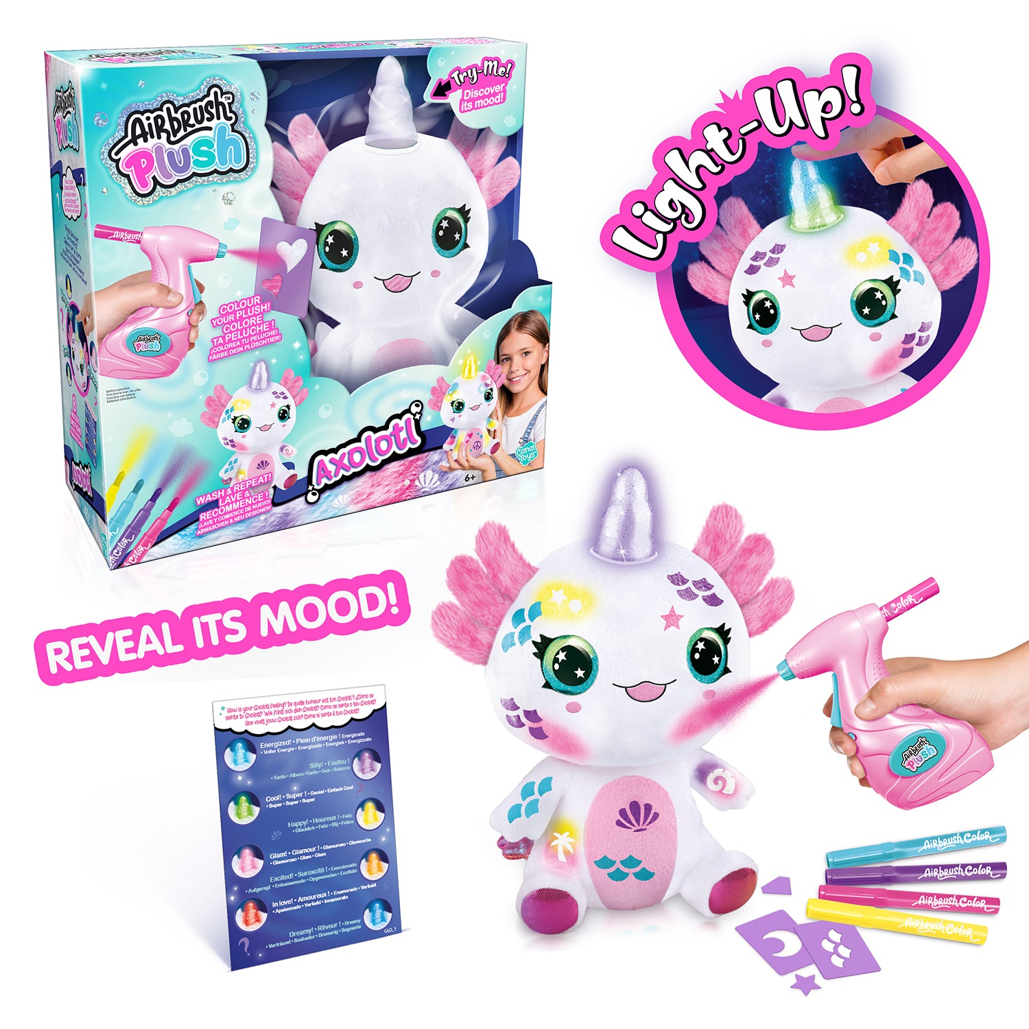 Airbrush Plush - Axolotlcorn Light Up-5