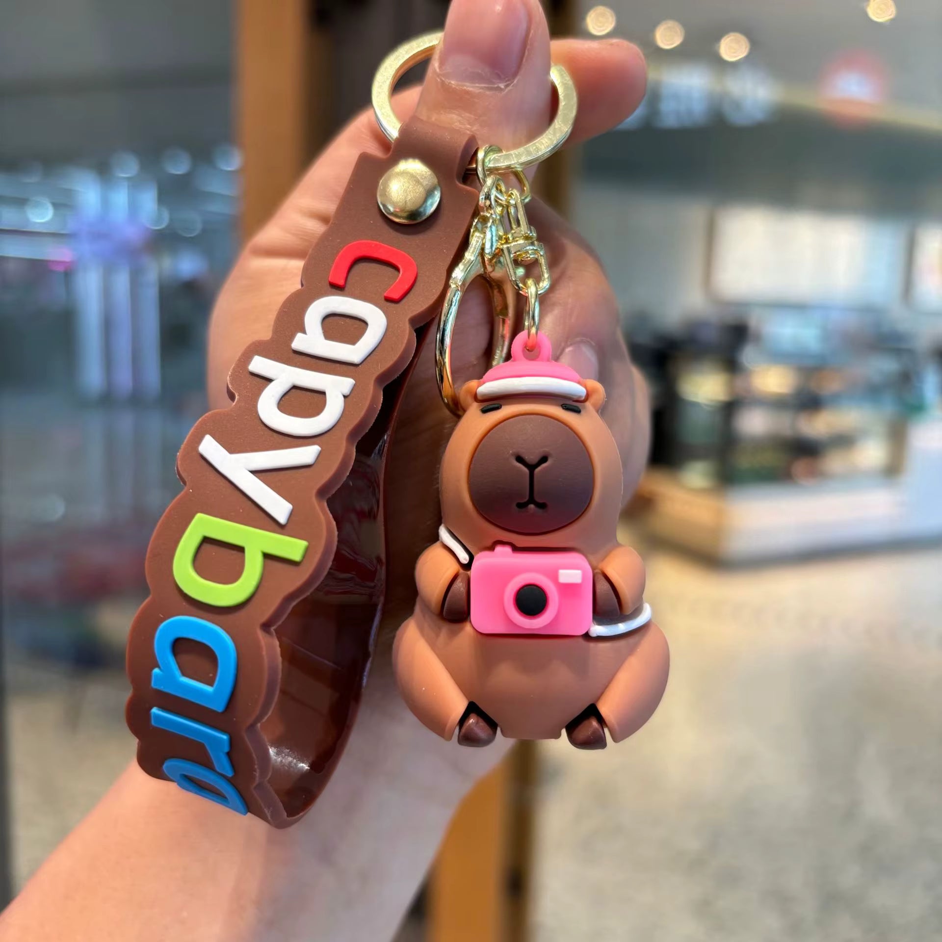 Kawaii Teddy Bear Camera - Bag Charm with Wrist Strap Keychain-1