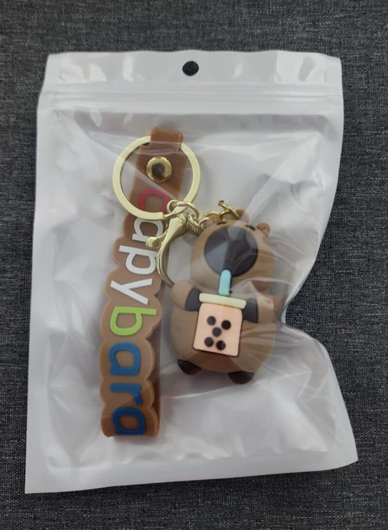 Kawaii Teddy Bear Drink Shake - Bag Charm with Wrist Strap Keychain-2