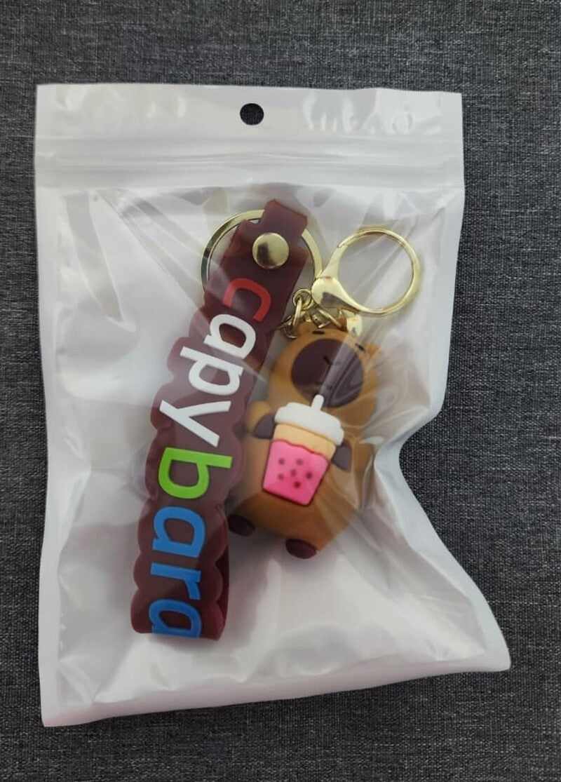 Kawaii Teddy Bear Sipper - Bag Charm with Wrist Strap Keychain-2