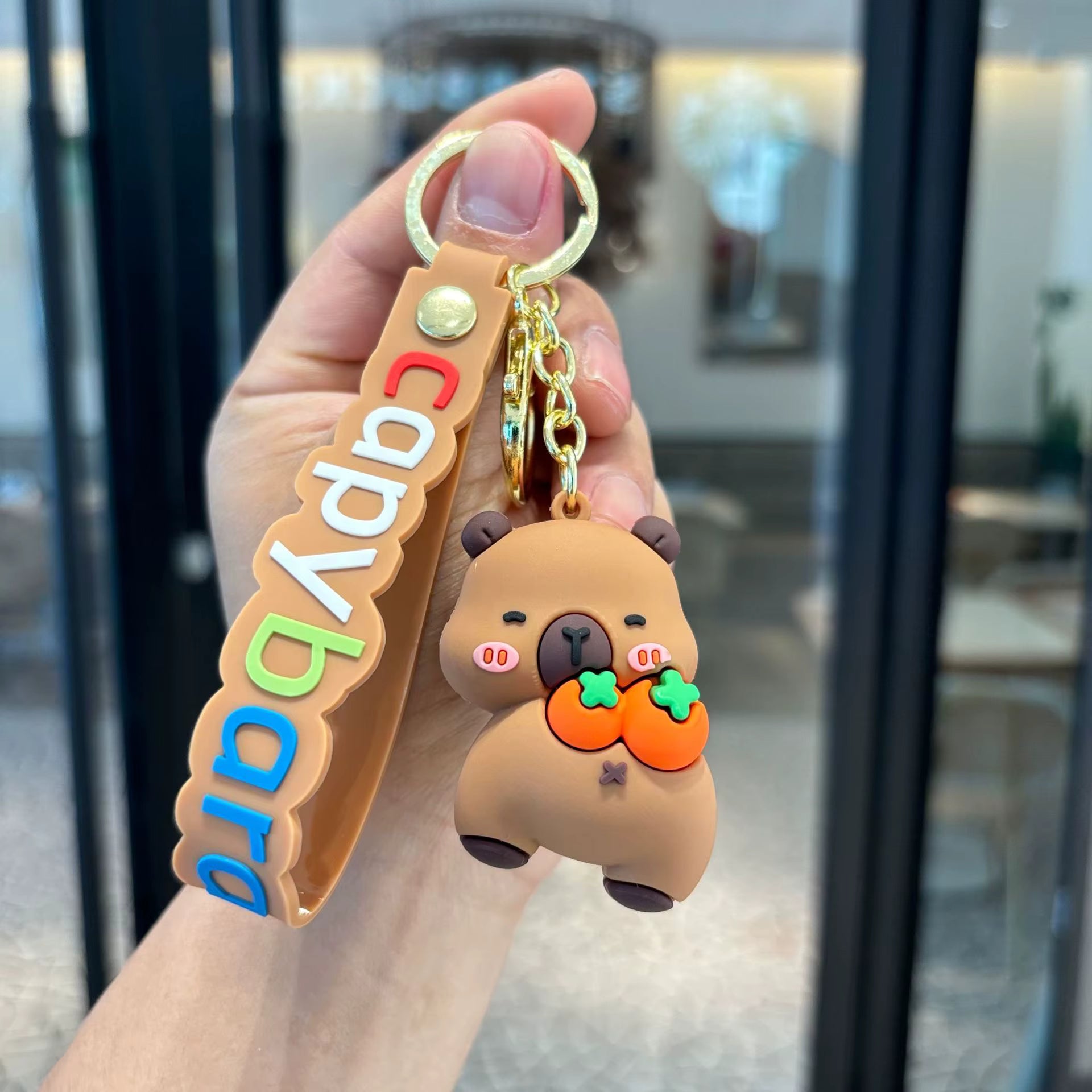 Kawaii Teddy Bear Tomato - Bag Charm with Wrist Strap Keychain-1