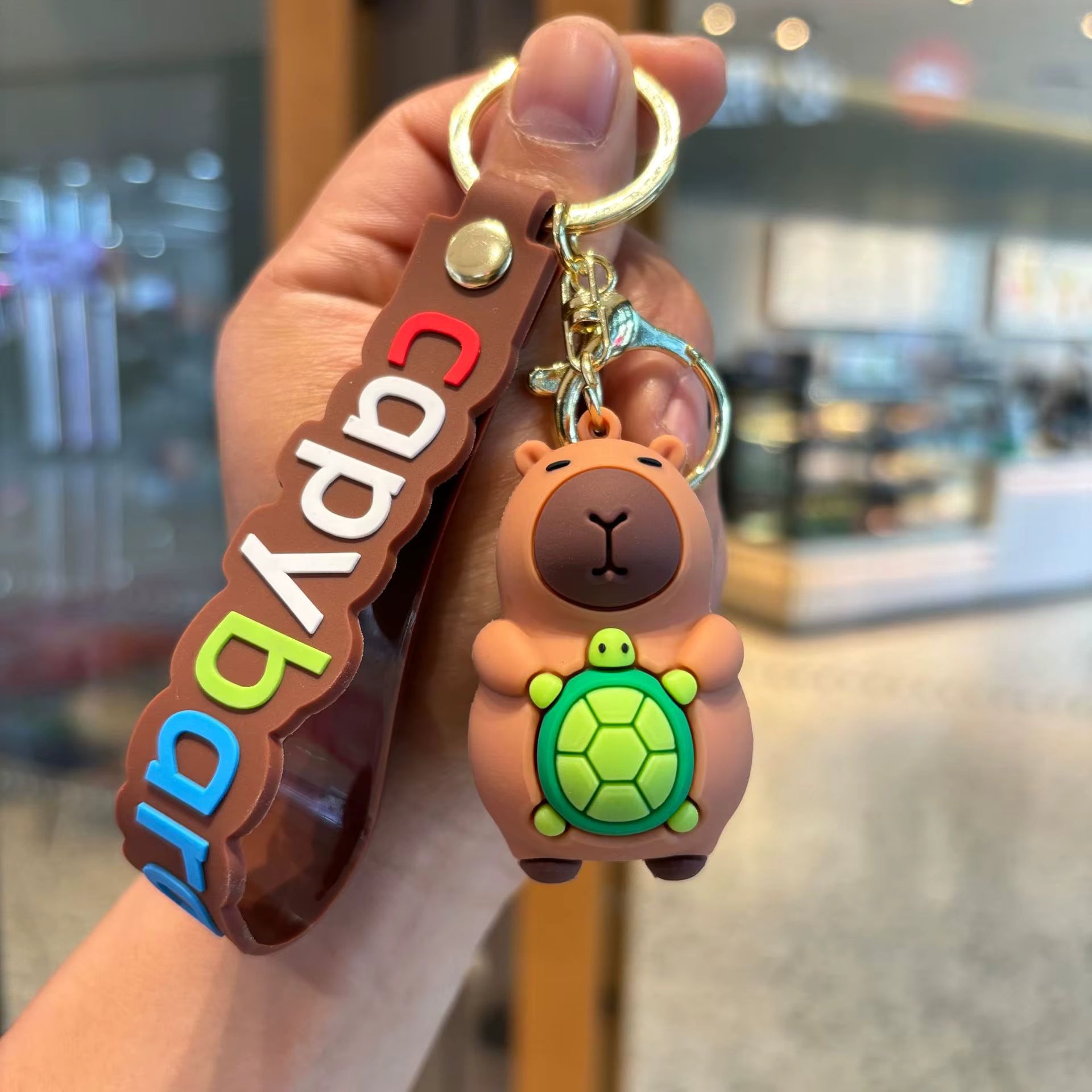 Kawaii Teddy Bear Tortoise - Bag Charm with Wrist Strap Keychain-1