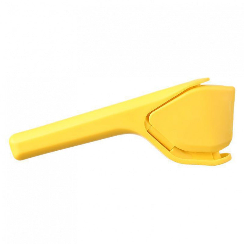 Lemon Squeezer - Yellow Manual Citrus & Lime Juicer with Built-In Strainer, Easy Two-Hand Press, Space-Saving Flat Design, Handheld Kitchen Tool-1