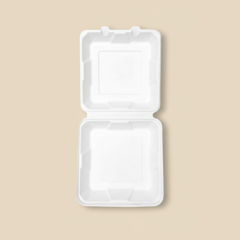 Bagasse Clamshell - 8x8"-2
