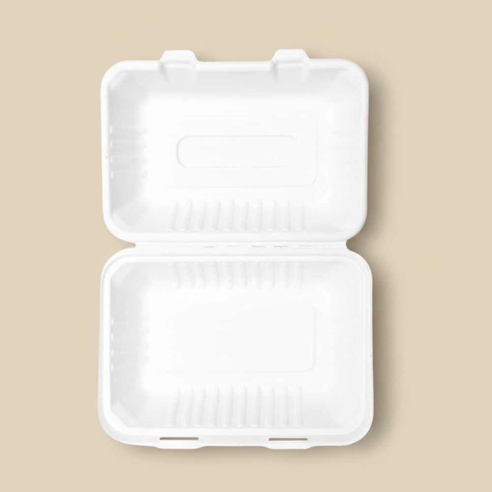 Bagasse Clamshell - 9x6"-4