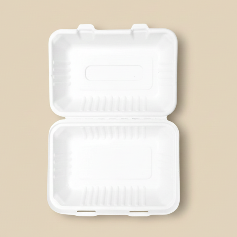 Bagasse Clamshell - 9x6"-4