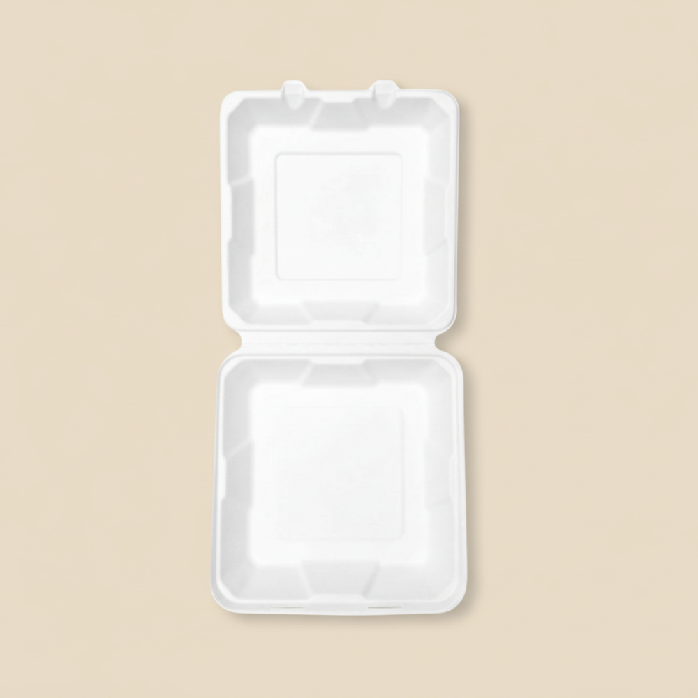 Bagasse Clamshell - 6x6"-4