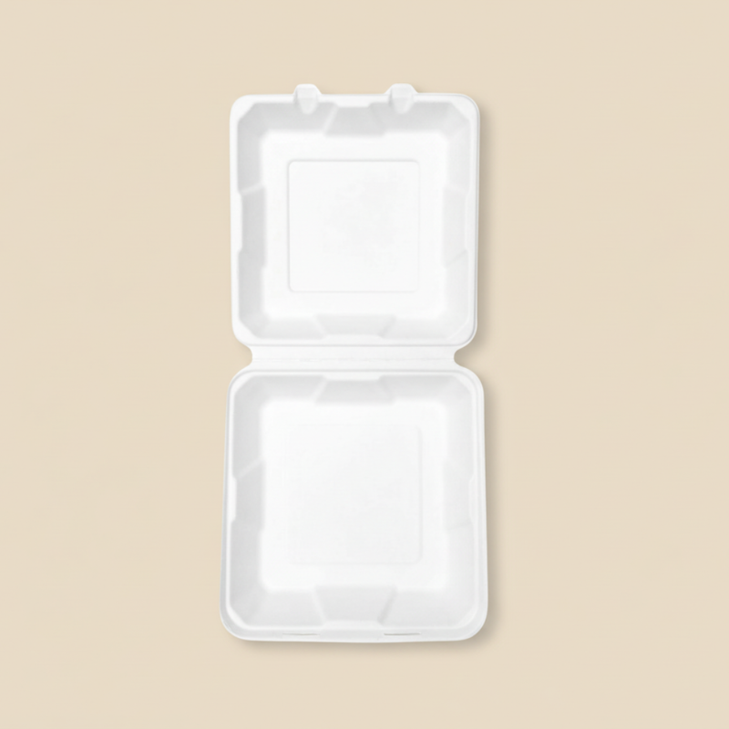 Bagasse Clamshell - 6x6"-4