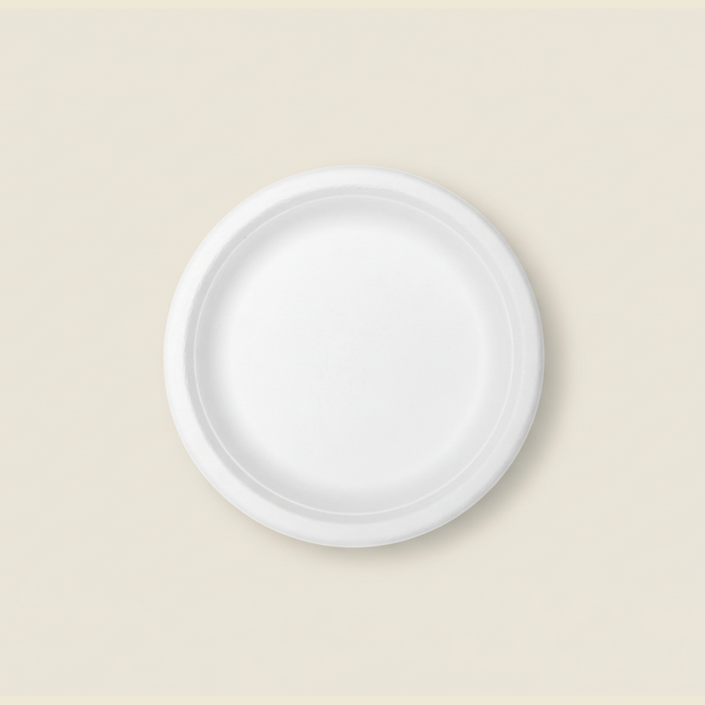 Bagasse Disposable Round Plates - 12 inch (25 pcs)-4