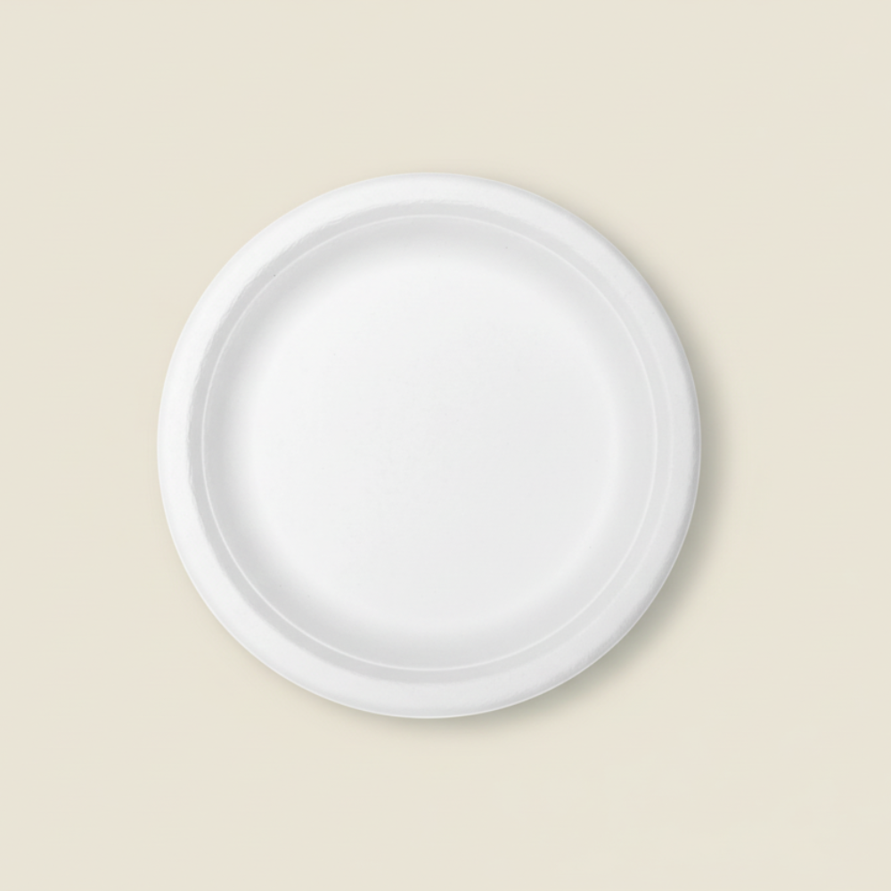 Bagasse Disposable Round Plates - 9 inch-4