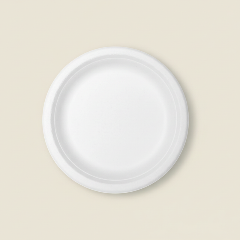 Bagasse Disposable Round Plates - 9 inch-4