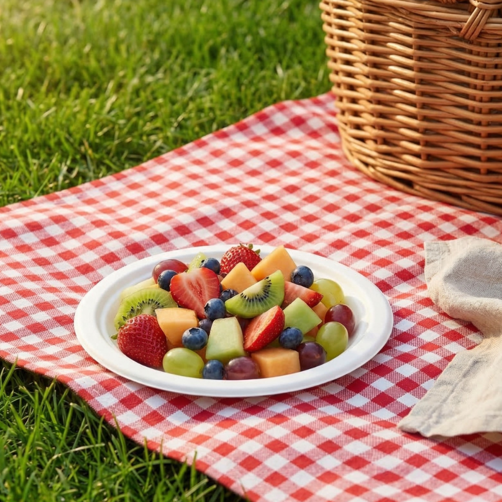 Bagasse Disposable Round Plates - 9 inch-5