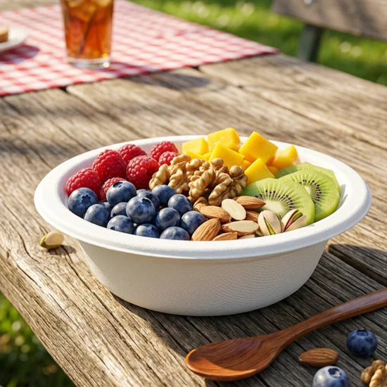 Bagasse Disposable Bowls - 12oz (50 Pcs)-2