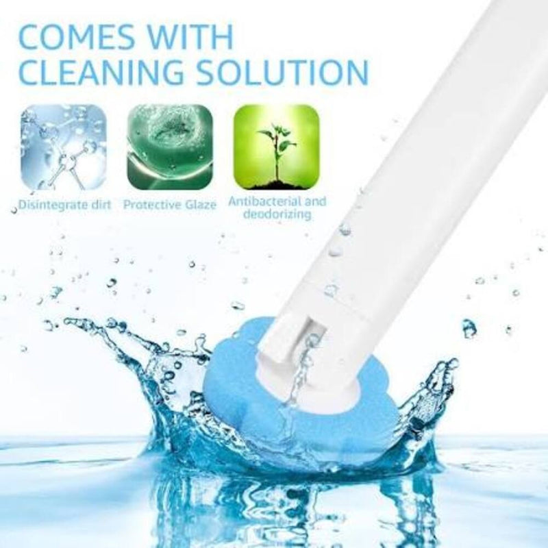 Premium WC Long Handle Cleaning Brush Set with Scented Replaceable Sponge Heads-1