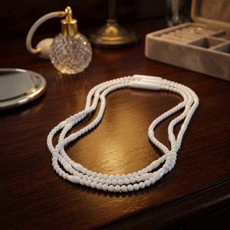 Glowing LED Bead Necklace with 3 Modes of Flasing Light - White Colour-6