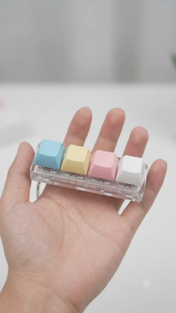 4 Key Light Up Multicolour Keycap Keychain-2