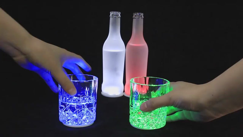 LED Light Up Coaster for Glass / Tumbler / Bottle - Yellow 10pc Set-2