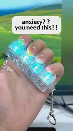 4 Key Light Up Transparent Keycap Keychain-2