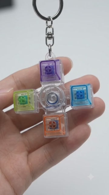 4 Key Light Up Spinning Top Keychain-2