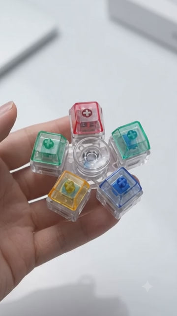 5 Key Light Up Spinning Top Keychain-2