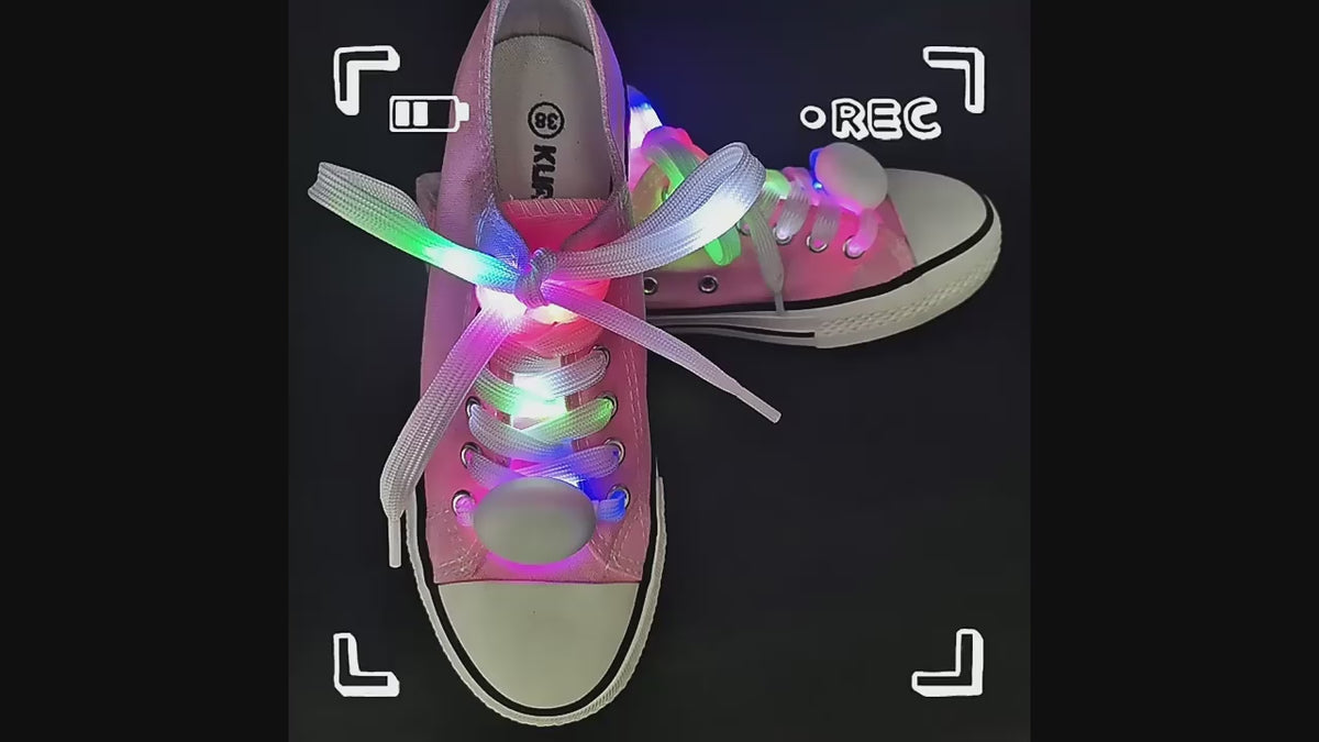 Glowing LED Shoe Lace RGB Colour - Flashing LED Shoelace with 3 Modes of Flasing Light for all.-2