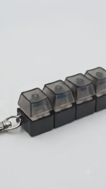 4 Key Light Up Black Keycap Keychain-2